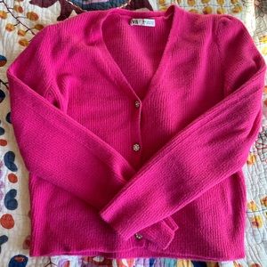 Zara hot pink jewel button cardigan